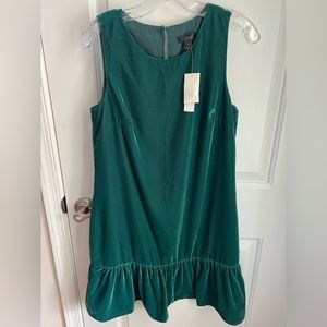 J Crew Velvet Ruffle Hem Dress